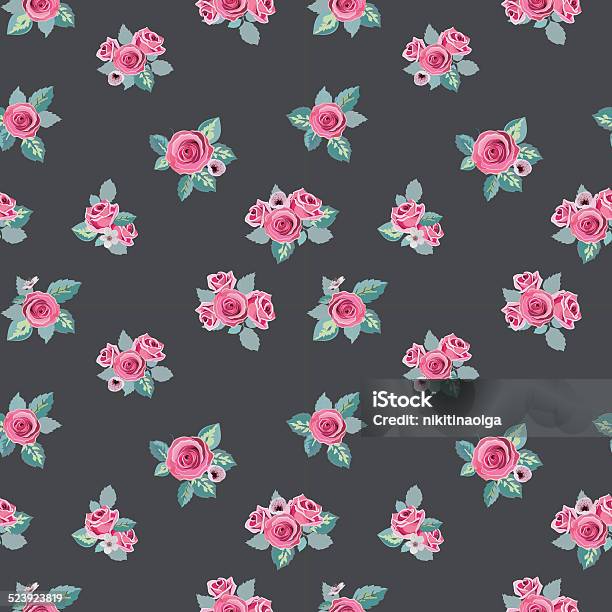 Roses Pattern Stock Illustration - Download Image Now - Art, Art And Craft, Art Product