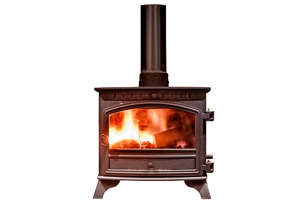 Wood Burning Stove Isolated On A White Background