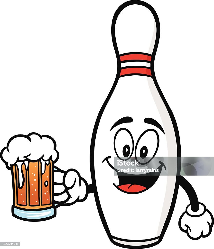 Bowling Pin With Beer Stock Illustration - Download Image Now - Bowling