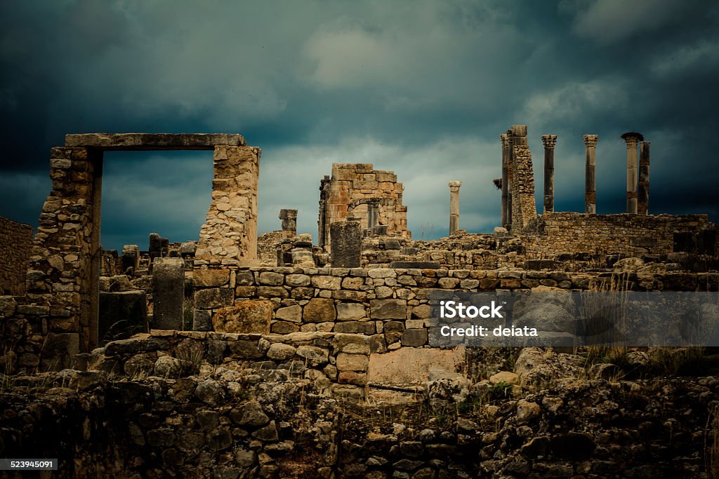 Ancient roman city Ruins of an ancient roman city of Volubilis Empire Stock Photo