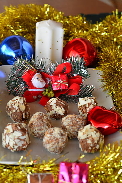 istock Homemade chocolate truffles with nuts 523946631