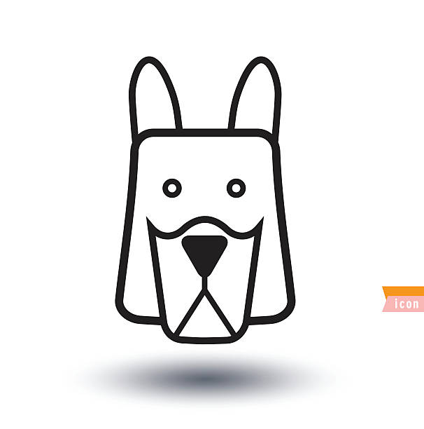dog icon - illustration. Dog breed collection icons - vector illustration. dog icon - illustration. drawing of the doberman pinscher dogs stock illustrations