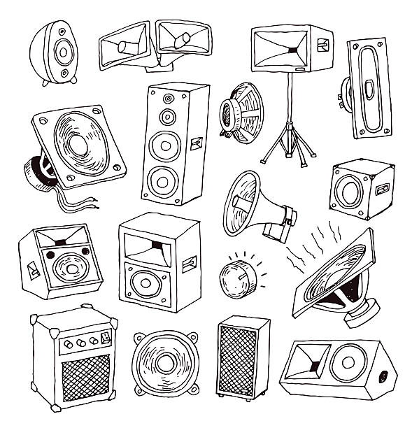 illustrations, cliparts, dessins animés et icônes de icône de haut-parleur. illustration vectorielle. - speaker sound audio equipment stereo