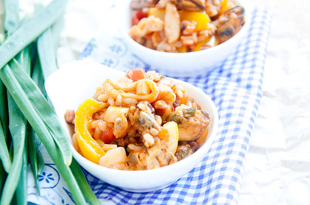 istock Seafood paella Italian national dish 523948543