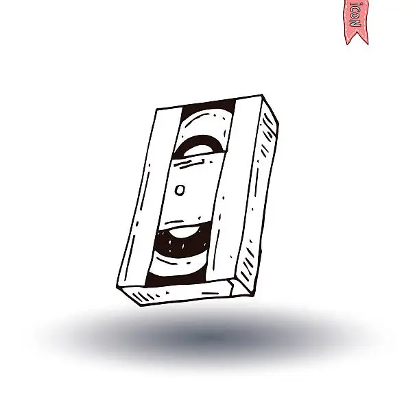 Vector illustration of old vhas video tape icon , vector illustration