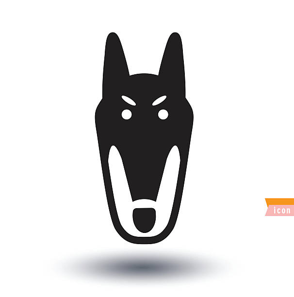dog icon - illustration. Dog breed collection icons - vector illustration. dog icon - illustration. drawing of the doberman pinscher dogs stock illustrations