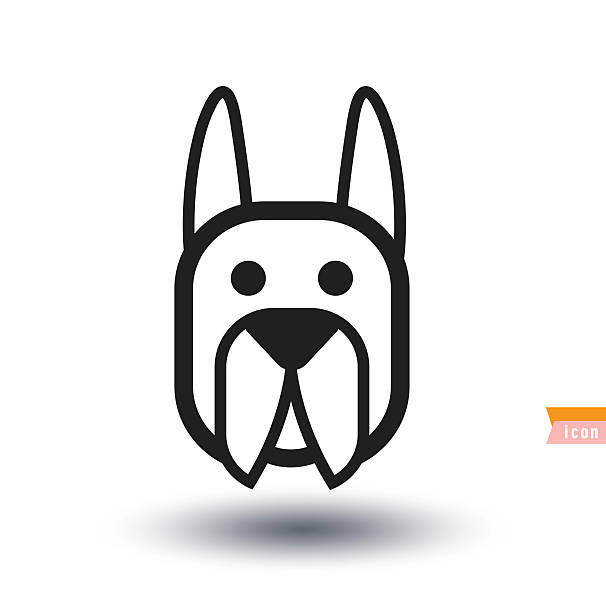 dog icon - illustration. Dog breed collection icons - vector illustration. dog icon - illustration. drawing of the doberman pinscher dogs stock illustrations
