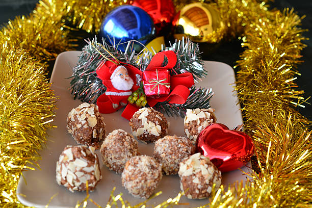 istock Homemade chocolate truffles with nuts 523951687