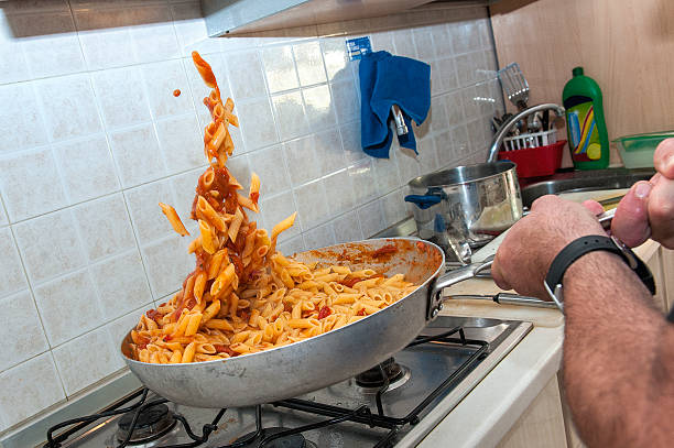 Pasta with tomato sauce stock photo