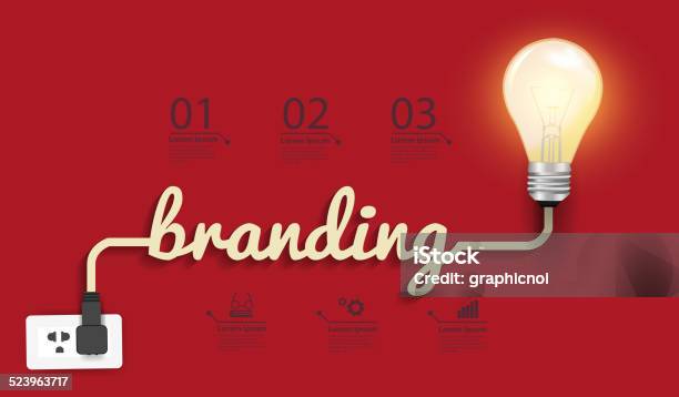 Branding Concept With Creative Light Bulb Idea Stock Illustration - Download Image Now - Light Bulb, Abstract, Alphabet