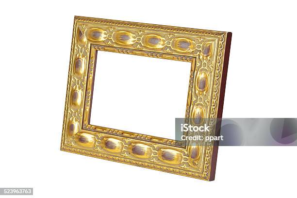 Golden Frame In Perspective Stock Photo - Download Image Now - Antique, Art Deco, Baroque Style