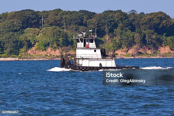 Tugboat Sailing In Upper New York Bay Stock Photo - Download Image Now - Bay of Water, Blue, Brooklyn - New York