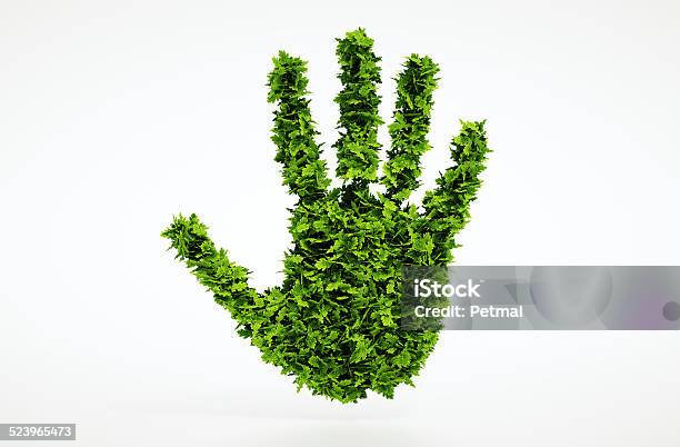 Ecology Leaf Hand Symbol Stock Photo - Download Image Now - Handprint, Climate, Tree