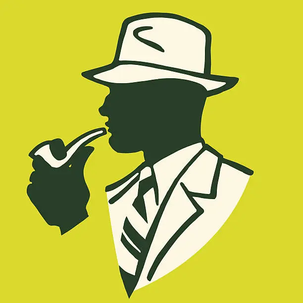 Vector illustration of Businessman Smoking a Pipe