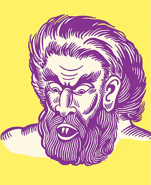 Vector illustration of Face of Wolfman