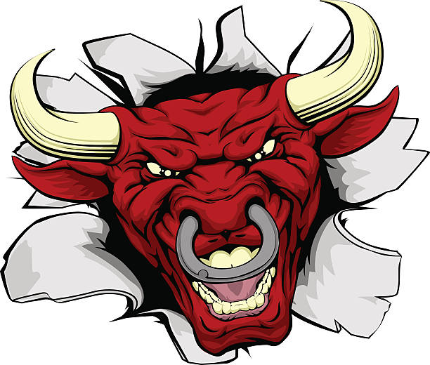 red bull smashing się - texas longhorn cattle horned bull long stock illustrations