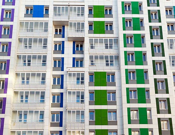 istock Beautiful modern house with colorful facades 523966005