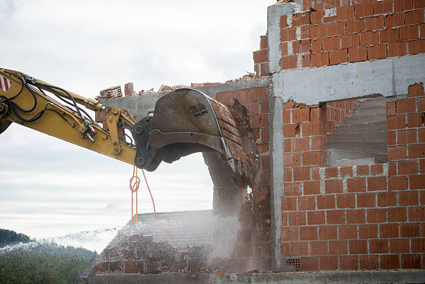 Demolition of an old brick house