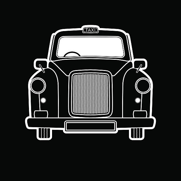 london-symbol-black cab grafiken-vektor-illustration - black cab stock-grafiken, -clipart, -cartoons und -symbole