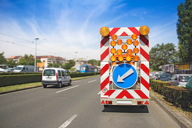 istock Road maintenance car signal 523971209