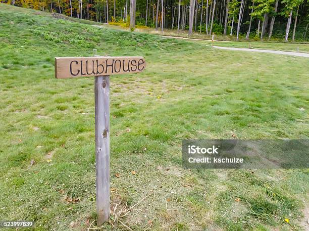 Directional Sign On Golf Course Stock Photo - Download Image Now - Assistance, Country Club, Direction