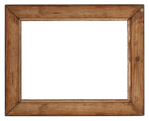 marco de madera vieja sobre fondo blanco - picture frame frame wood photograph fotografías e imágenes de stock