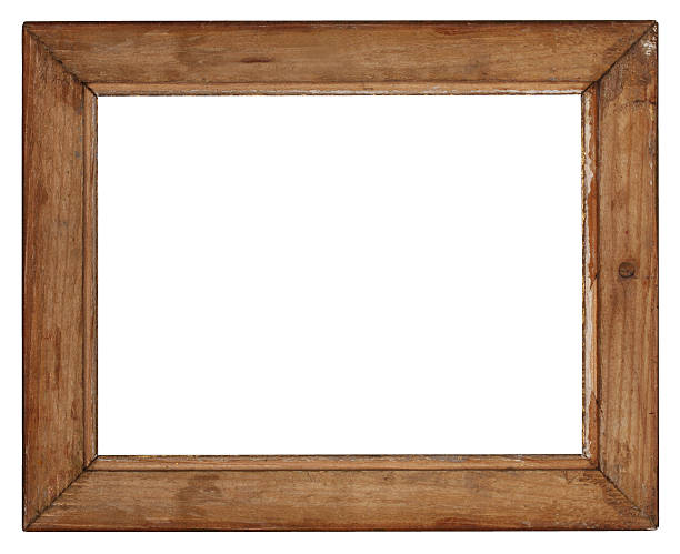 antiga moldura de madeira sobre fundo branco - picture frame frame wood photograph imagens e fotografias de stock