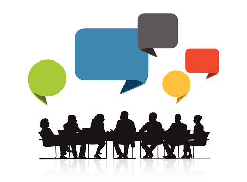 Vector of Business People Meeting and Speech Bubble