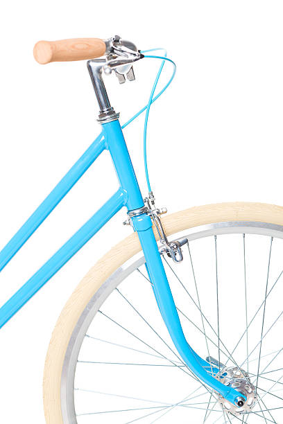 istock Stylish womens blue bicycle isolated on white 523999803