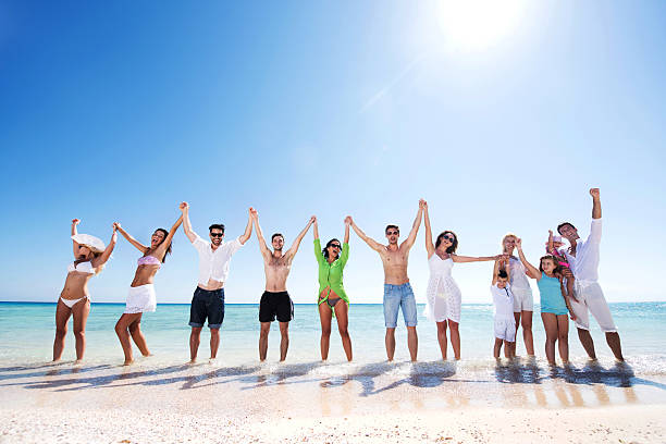 istock Large group of people on the beach. 524001665