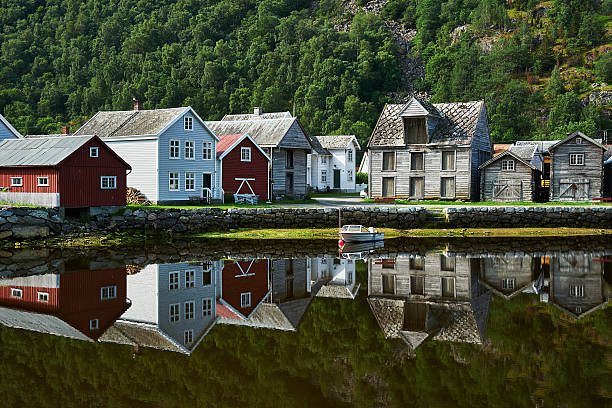 istock Shoreline Laerdal Norway historic village 524006226