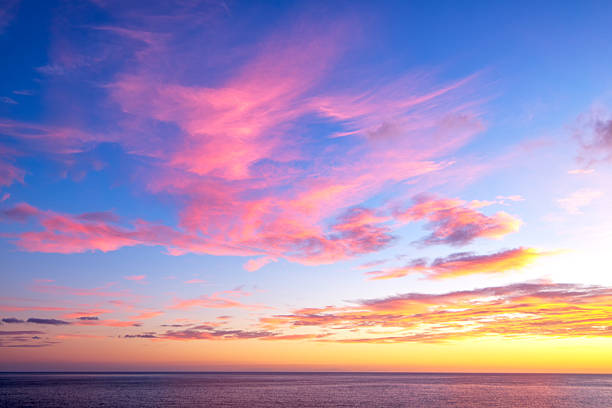 istock Shades in the sky and sunset over the sea 524006538