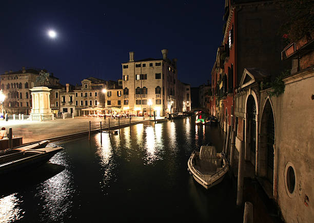 istock Venetian night canals with full moon 524007878