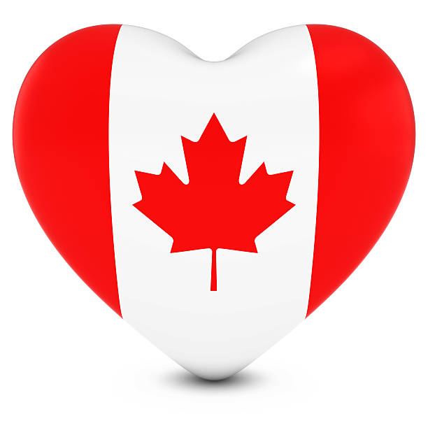 Love Canada Concept Image - Heart textured with Canadian Flag stock photo