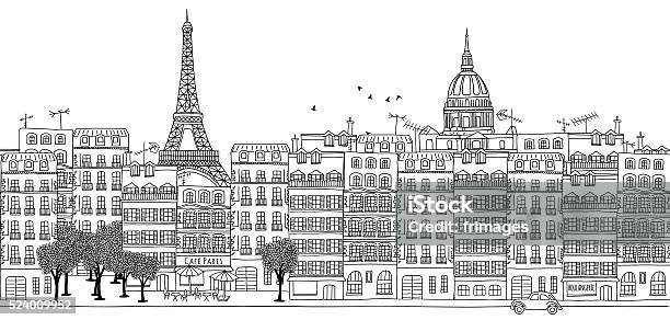 Seamless Banner Of Paris Skyline Stock Illustration - Download Image Now - Paris - France, Illustration, Urban Skyline