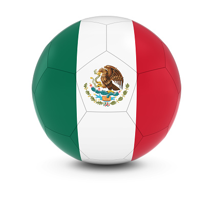 Mexico Football - Mexican Flag on Soccer Ball