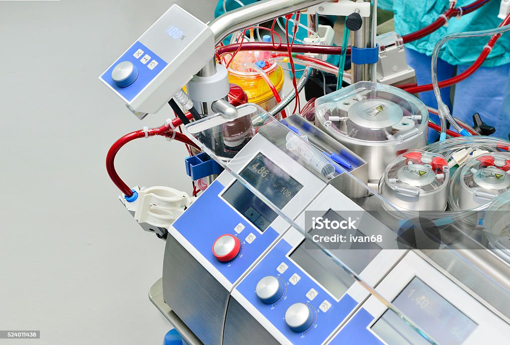 Heart lung machine Heart lung machine for open heart surgery Machinery Stock Photo