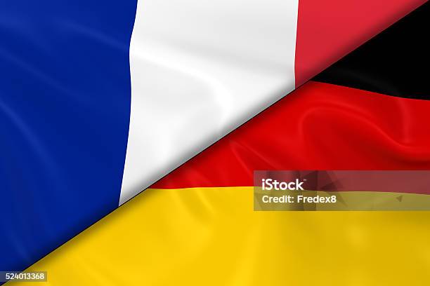 Flags Of France And Germany Divided Diagonally Stock Photo - Download Image Now - France, Germany, French Flag