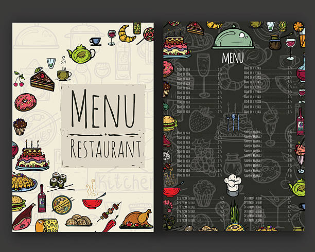 ilustrações, clipart, desenhos animados e ícones de o menu do restaurante. - asian ethnicity chef fine dining creativity