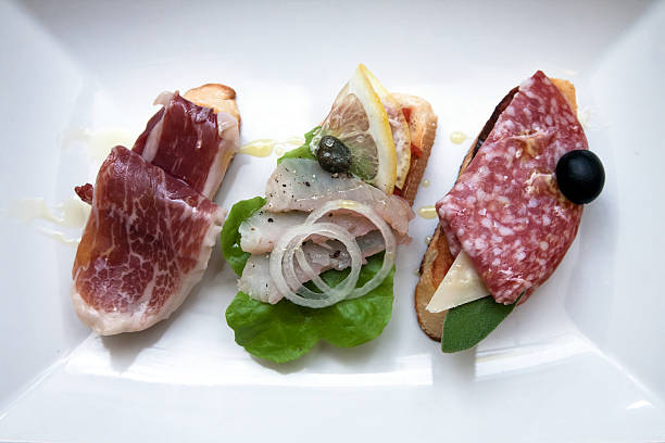 istock Mix of different snacks and appetizers. Spanish tapas on a 524015062