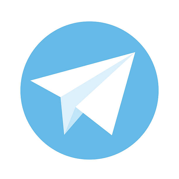 아이콘크기 종이 버즘. 인명별 버즘 있는 파란색 배경 - telegram stock illustrations