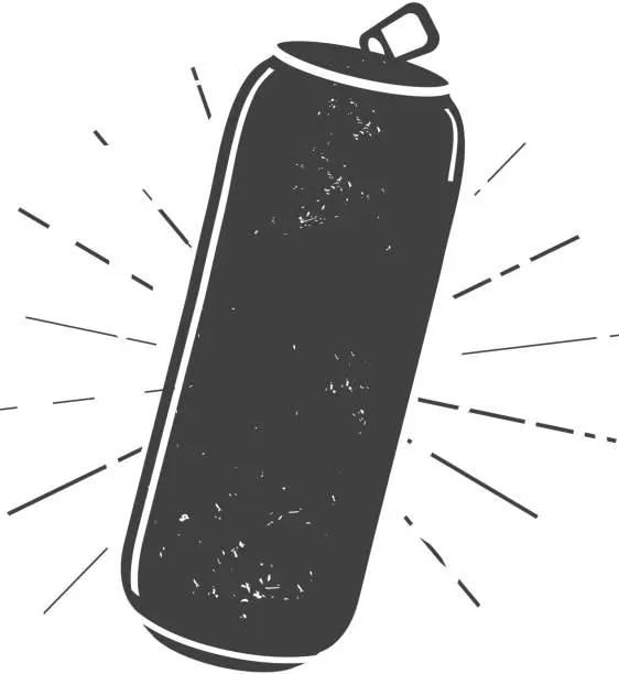 Vector illustration of Tall beer Can silhouette