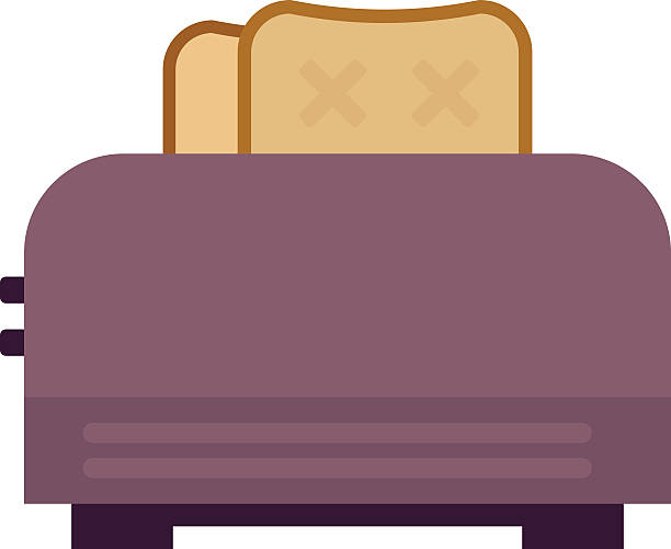 トースターのパンのトーストを見張るような朝食のお料理、モダンなキッチン用具 - 米ニューハンプシャー州 サンドウィッチ点のイラスト素材／クリップアート素材／マンガ素材／アイコン素材