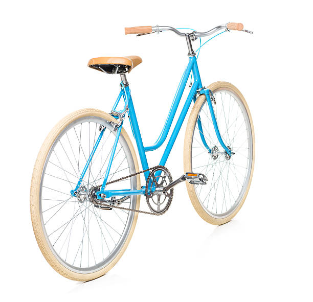 istock Stylish womens blue bicycle isolated on white 524023529