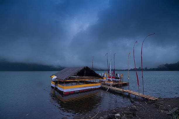 Ulu Lake Temple, Bali, Indonesia stock photo