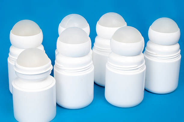 istock Roll-on antiperspirant on bllue background 524024917