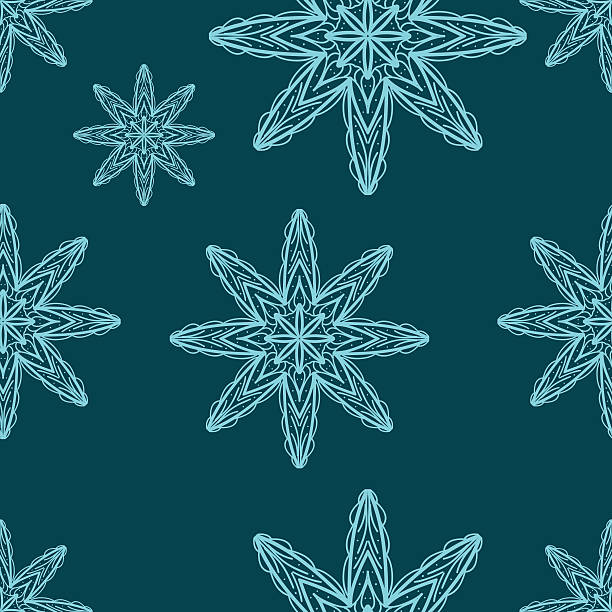 シームレスなパターン手に snowflakes.描画 - seamless pattern meteorology snowflake点のイラスト素材／クリップアート素材／マンガ素材／アイコン素材