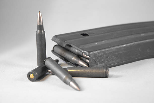 istock Assault Rifle gun clip with .223 ammo bullets 524026108