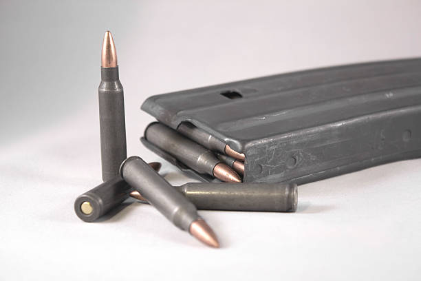 istock Assault Rifle gun clip with .223 ammo bullets 524026144