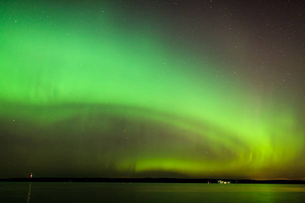 istock Northern lights over lake in finland 524026580
